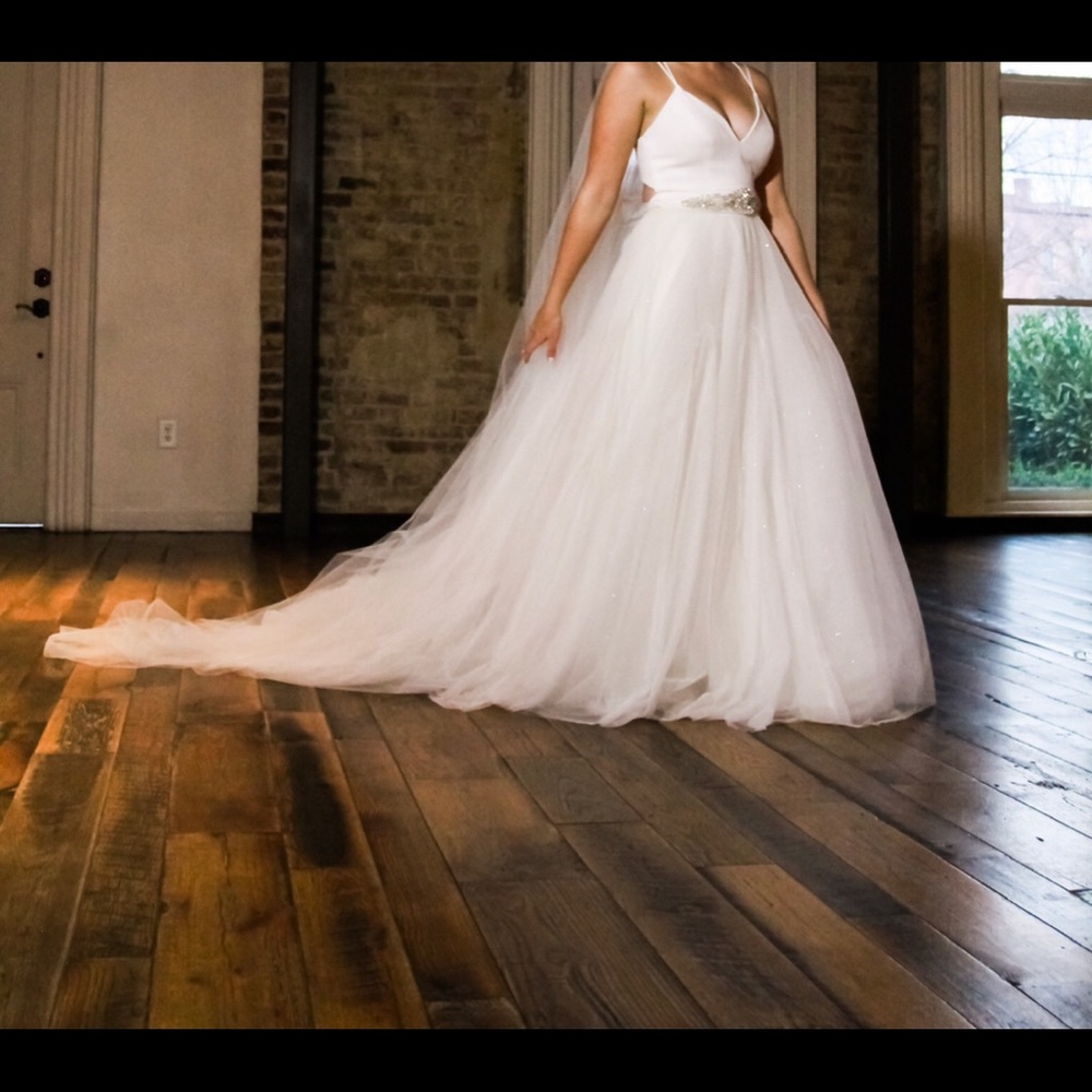 Tulle wedding over skirt bridal ivory